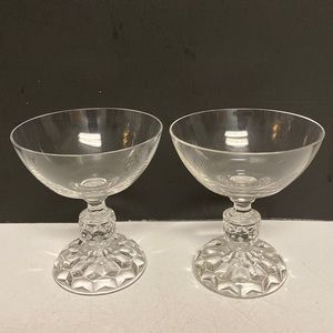 Fostoria American Lady Clear Champagne Sherbet Glass Set of Two
